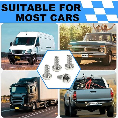 License Plate Screws Compatible with Lexus/Honda Models, Stainless Steel 18-8 (A2) Grade License Plate Bolts - 4 PCS in Saudi Arabia