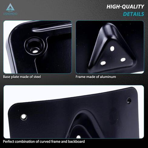 3148 Curved Laydown License Plate Mount with Frame for Harley Davidson 3 Hole Mount (Black) in Saudi Arabia