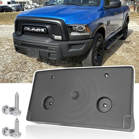 إطار لوحة الترخيص الأمامي لـ 2015-2018 Ram 1500 Rebel & 2019-2024 Ram 1500 Warlock Classic Warlock المصد الأمامي لوحة الترخيص حامل دعامة تثبيت استبدال # 68247750AA CH1068141 in Kuwait