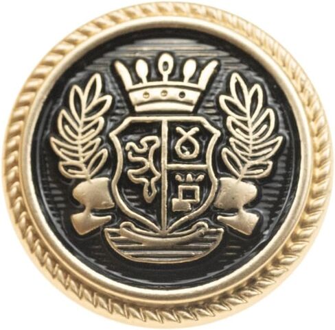 25mm Gold Crown & Wheat British Buttons - Vintage Metal Shank Buttons for Uniform Blazers, Trench Coats & School Jackets (10pcs) in Saudi Arabia