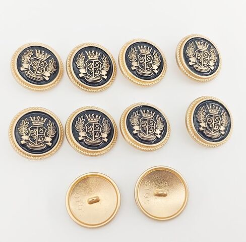 25mm Gold Crown & Wheat British Buttons - Vintage Metal Shank Buttons for Uniform Blazers, Trench Coats & School Jackets (10pcs) in Saudi Arabia