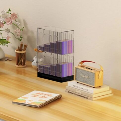 8-Slot Clear Acrylic Booster Pack Dispenser, Card Organizer with Black Base, Fits 280+ Booster Packs, 4mm Thick Display Holders for Sports, Trading Collector Cards in Saudi Arabia
