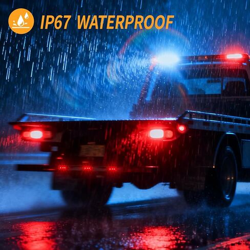 شريط إضاءة معرف 15 بوصة 9 مصابيح LED، قطعة واحدة IP67 مقاومة للماء لشريط إضاءة خلفي للشاحنات والمقطورات والقوارب RVs (مدخن) in Kuwait