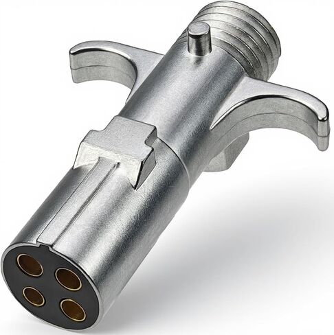 4 Pin Round Trailer Wiring Connector, Heavy Duty Zinc Alloy 4 Way Trailer Plug with Premium Copper Terminals for RV, Boat & Utility Trailers in Saudi Arabia