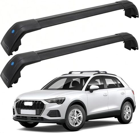 SYDSZ Cross Bar Roof Rack Fit for Audi Q3 8U 2011 2012 2013 2014 2015 2016 2017 2018, Flush Side Rails, Heavy Duty Aluminum Roof Cross Bars Rooftop Luggage Rack, Ski Rack for Car Roof in Saudi Arabia