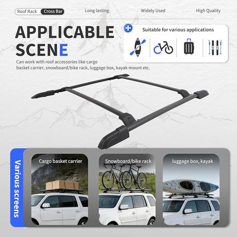 HECASA Cross Bar+Roof Rack Compatible with 2009-2015 Honda Pilot Roof Top Luggage Rack Cargo Carriers Side Rails Replacement for 75260-SZA-A03ZA 75250-SZA-A03ZA in Kuwait