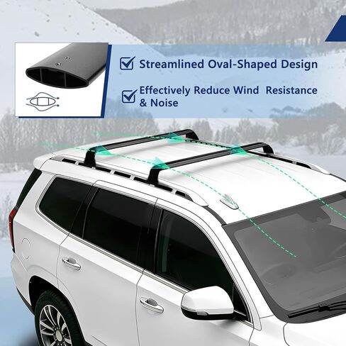 2 PCS Roof Rack Cross Bars Compatible with 2014-2019 Highlander (XLE & Limited), 165LBS Capacity, Heavy Duty Aluminum Cross Bar for Canoe Kayak Bicycle Skis in Kuwait