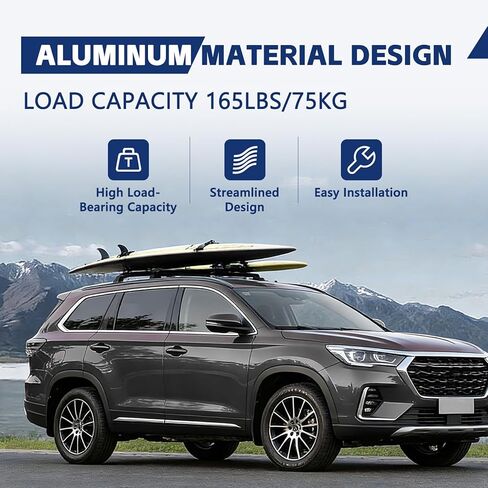 2 PCS Roof Rack Cross Bars Compatible with 2014-2019 Highlander (XLE & Limited), 165LBS Capacity, Heavy Duty Aluminum Cross Bar for Canoe Kayak Bicycle Skis in Kuwait
