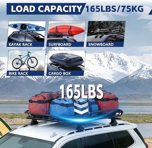 2 PCS Roof Rack Cross Bars Compatible with 2014-2019 Highlander (XLE & Limited), 165LBS Capacity, Heavy Duty Aluminum Cross Bar for Canoe Kayak Bicycle Skis in Kuwait