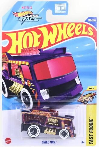 Hot Wheels Chill Mill Treasure Hunt 180/250، Fast Foodie 4/5، مركبة مصبوبة باللون الأرجواني، سلسلة Netflix in Kuwait