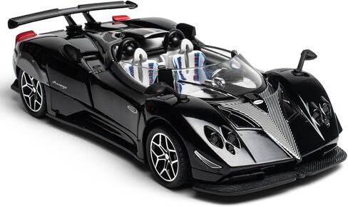 1/32 Scale Pagani Zonda HP Diecast Toy Cars - Pull Back Car Models with Light & Sound, Birthday Gifts for Boys, Perfect Vehicle Presents for Kids & Boyfriends on Christmas (Black) in Saudi Arabia
