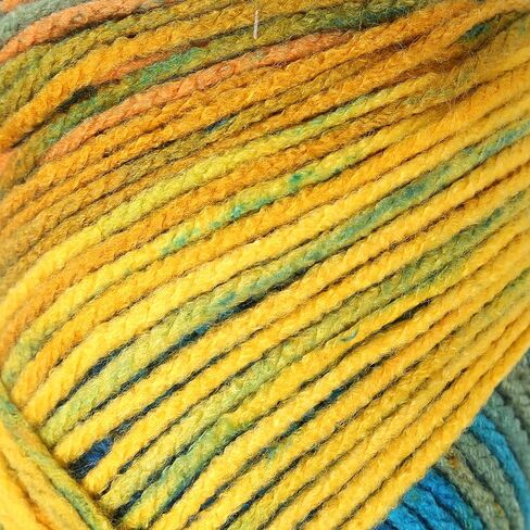 Loren Happy Knitting Yarn, 100% Acrylic, 3.5 Oz (100 g) / 185 Yrds (170 m), Variegated Colors for Knitting, Crocheting Yarn, 1-Pack - RH005 in Saudi Arabia