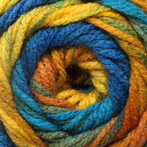 Loren Happy Knitting Yarn, 100% Acrylic, 3.5 Oz (100 g) / 185 Yrds (170 m), Variegated Colors for Knitting, Crocheting Yarn, 1-Pack - RH005 in Saudi Arabia