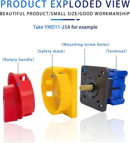 63 Amp 690V Isolator Switch 3P Main Motorized Rotary Pad Lock On-Off Power Switches YMD11-63A in Kuwait