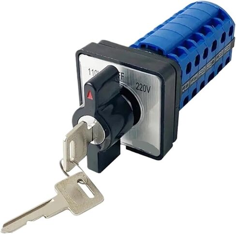 LW26-20YS2/6 Three Position with Key Lock Dual Power Control 20A Silver Contact Six Poles Changeover Rotary Cam Switch in Kuwait