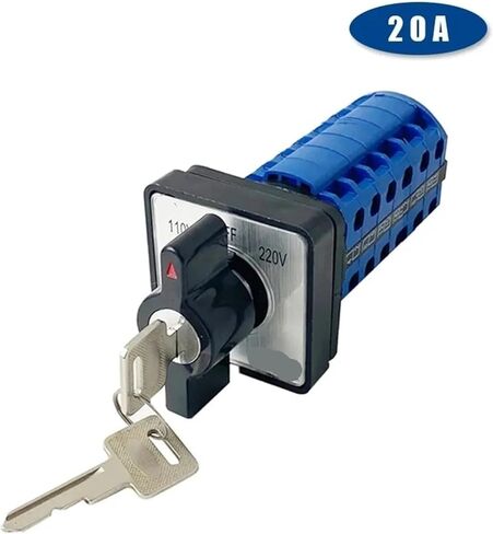 LW26-20YS2/6 Three Position with Key Lock Dual Power Control 20A Silver Contact Six Poles Changeover Rotary Cam Switch in Kuwait