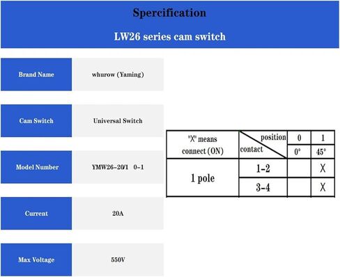 LW26-20/1 Off-ON 2 موضع ثقب واحد مع مفتاح القفل Universal220V مصدر الطاقة قطع البدء خيار مفتاح الكاميرا الدوارة in Kuwait