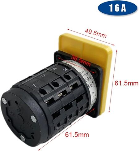 7 Positions 16A 250V Silver Contact Voltmeter Voltage Transfer Manual Cam Rotary Changeover Switch Three Poles in Kuwait