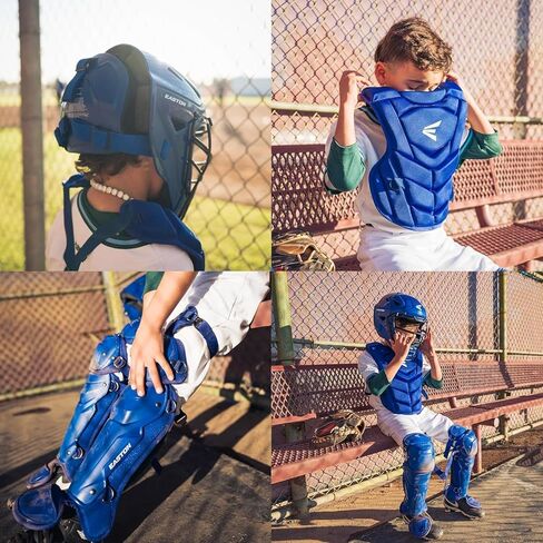 Easton | Black Magic 3.0 Youth Baseball Catcher Gear Set | Helmet, Chest Protector & Leg Guards Black Camo Medium Ages 6-9 in Saudi Arabia