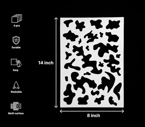 6-Pack Mylar Camouflage Stencils 14"x9" – Reusable Tactical Pattern Templates for Airbrush & Spray Paint, Helmets, Boats, RC Models & DIY Projects №3 in Saudi Arabia