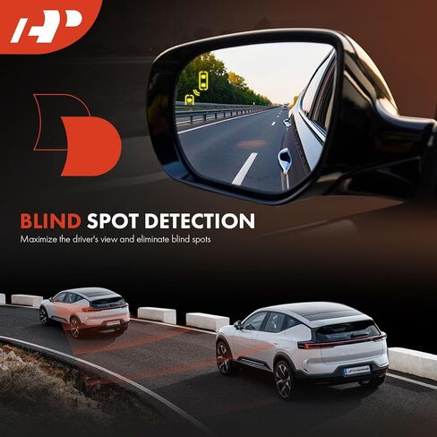 A-Premium Driver Side Power Door Mirror - Compatible with Toyota Highlander 2020 2021 2022 2023 - Heated Manual Folding Black Outside Rear View Mirror with Turn Signal and Blind Spot Detection in Kuwait