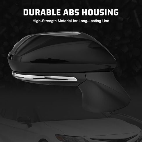Passenger Side Door Mirror Replacement for 2018–2024 Toyota Camry, Heated, Blind Spot Monitor, Turn Signal Light, Power Adjustment, 7-Pin, Black, Side View Mirror Assembly, Replaces TO1321368 in Kuwait
