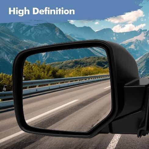 PM Auto Driver & Passenger Side Mirrors, Left-Right Power Heated Paintable Manual Folding Replacement For 2009-2015 Honda Pilot, Door Mirror Pair of 2 in Kuwait
