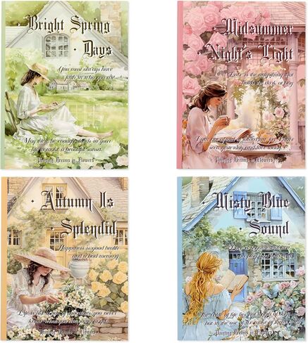 4 Books of Season Garden People Scrapbooking Stickers 500 Pre-Cut PET Flower Transparent Stickers for Journaling and Scrapbooking in Saudi Arabia