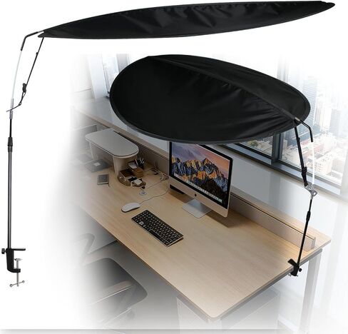 Adjustable Office Cubicle Shade – Create a Calm, Light-Free Desk, Blocks Overhead Light & Helps Reduce AC Airflow – Black Desk Shade for Office Workers in Saudi Arabia