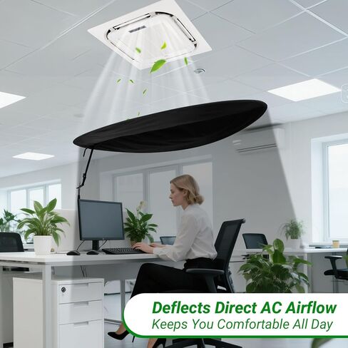 Adjustable Office Cubicle Shade – Create a Calm, Light-Free Desk, Blocks Overhead Light & Helps Reduce AC Airflow – Black Desk Shade for Office Workers in Saudi Arabia
