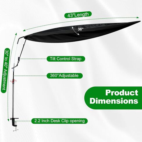 Adjustable Office Cubicle Shade – Create a Calm, Light-Free Desk, Blocks Overhead Light & Helps Reduce AC Airflow – Black Desk Shade for Office Workers in Saudi Arabia