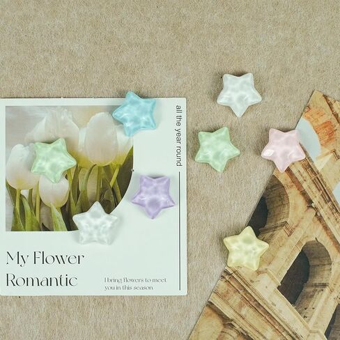 48 PCS Star Push Pins, 6 Colored Cute Push Pins Thumbtacks for Cork Board Decorative Thumb Tacks for Photos Pictures Maps Display Bulletin Board Corkboard Home Office School Decor in Saudi Arabia