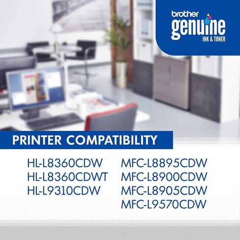 Brother Genuine TN436BK TN436C TN436M TN436Y Super High Yield Toner Cartridge 4-Pack for HL-L8360CDW, HL-L9310CDW, MFC-L8895CDW, MFC-L8900CDW, MFC-L9570CDW Bundle with Deco Essentials Printer eBook in Kuwait