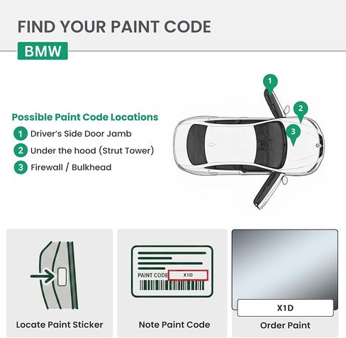 ERA Paints - X1D - Frozen Bluestone Metallic Matte for BMW Exact OEM Color Match Automotive Touch Up Paint for Cars - Scratch & Chip Repair for Metal & Plastic - Premium Kit - Made in USA in Kuwait