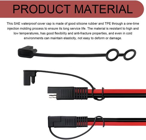 8PCS 2 Pin Plug Replacement Weather Cap, SAE Connector Cover, SAE Adapter Cable Power Solar Automotive Connector Dustproof Cover, Waterproof Car DC Cable Protection Lid Top Cap Fit for Cars in Saudi Arabia