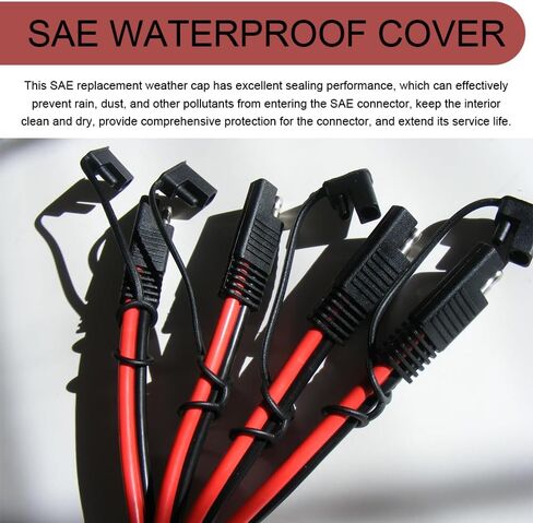 8PCS 2 Pin Plug Replacement Weather Cap, SAE Connector Cover, SAE Adapter Cable Power Solar Automotive Connector Dustproof Cover, Waterproof Car DC Cable Protection Lid Top Cap Fit for Cars in Saudi Arabia