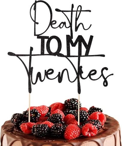غطاء علوي للكيك من Death to My Twenties Rip To My 20s ديكورات أعياد الميلاد الجنازة وديكور حفلات أعياد الميلاد Death to My Youth Cheer to 30 عامًا/مستلزمات تزيين حفلات عيد الميلاد الثلاثين السعيدة، لامع أسود in Kuwait