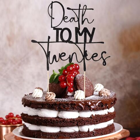 غطاء علوي للكيك من Death to My Twenties Rip To My 20s ديكورات أعياد الميلاد الجنازة وديكور حفلات أعياد الميلاد Death to My Youth Cheer to 30 عامًا/مستلزمات تزيين حفلات عيد الميلاد الثلاثين السعيدة، لامع أسود in Kuwait