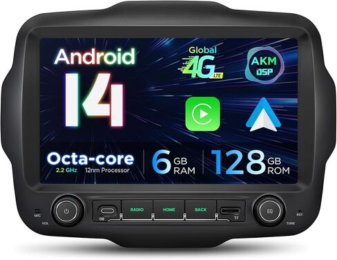 XTRONS Android 14 Car Stereo for Jeep Renegade, Octa Core 6+128GB Car Radio, 9 Inch QLED Touch Screen GPS Navigation Bluetooth Head Unit Built-in DSP Support 4G LTE Wireless CarPlay Android Auto in Saudi Arabia