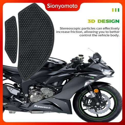 Fuel Gas Tank Pad Protector Stickers Decal Set Compatible with Ninja ZX-6R 2009-2026/ZX-636 2012-2019 - Anti-Slip Protective Kit, Black | 4-Piece in Saudi Arabia