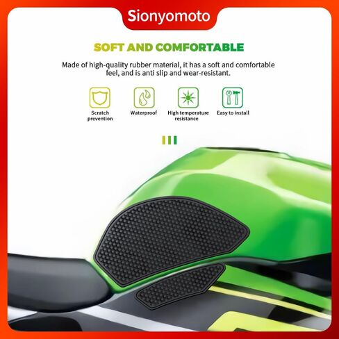 Fuel Gas Tank Pad Protector Stickers Decal Set Compatible with Ninja ZX-6R 2009-2026/ZX-636 2012-2019 - Anti-Slip Protective Kit, Black | 4-Piece in Saudi Arabia