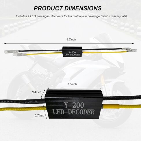 4PCS Motorcycle LED Turn Signal Decoder, 10W 10Ω Motorcycle LED Load Resistors Flash Blinker Warning Canceller, 12V Aluminum Turn Indicator Resistor for Motorbike Scooter ATV in Saudi Arabia