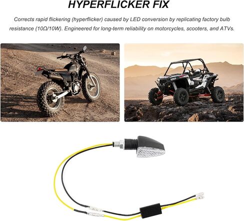 4PCS Motorcycle LED Turn Signal Decoder, 10W 10Ω Motorcycle LED Load Resistors Flash Blinker Warning Canceller, 12V Aluminum Turn Indicator Resistor for Motorbike Scooter ATV in Saudi Arabia