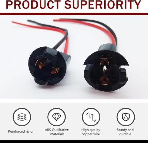 2 PCS T10 Bulb Socket, T10 194 168 W5W Bulbs Pre-Wired Harness Connector, 12V Tail Light Socket Side Marker Light Socket Adapter, for Most Cars Trucks SUVs (Multicolored) in Saudi Arabia