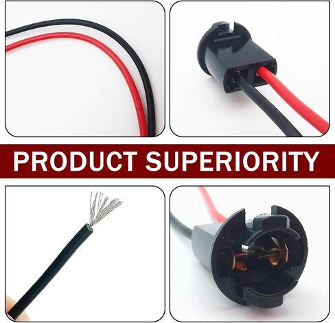 2 PCS T10 Bulb Socket, T10 194 168 W5W Bulbs Pre-Wired Harness Connector, 12V Tail Light Socket Side Marker Light Socket Adapter, for Most Cars Trucks SUVs (Multicolored) in Saudi Arabia