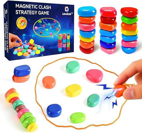 Magnet Game with String, Magnetic Chess Game with Stones – 20 Magnetic Stones Game, Strategy Party Travel Game for Adults in Saudi Arabia
