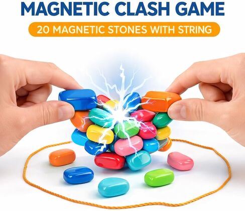 Magnet Game with String, Magnetic Chess Game with Stones – 20 Magnetic Stones Game, Strategy Party Travel Game for Adults in Saudi Arabia