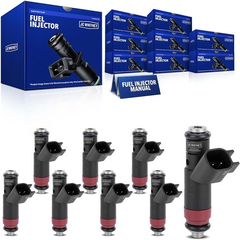 JC Whitney JFBAJCWFI00018 Set of 8 Fuel Injectors - Compatible with Chrysler Aspen 2007-2008, Dodge Durango 2004-2009, Ram 1500 2004-2008, Ram 2500 2004-2008, Ram 3500 2004-2008 - 5.7L Cyl.8 in Saudi Arabia