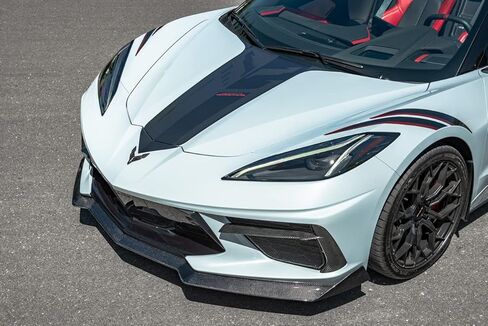 Replacement For 2020-Present Chevrolet Corvette C8 | GM 5VM Style One Piece Design CARBON FIBER Front Bumper Lower Lip Splitter (Carbon Fiber) in Saudi Arabia