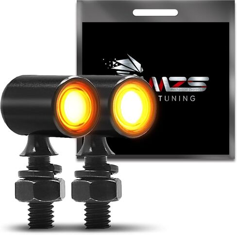 إشارات الانعطاف LED الأمامية للدراجة النارية MZS، وميض ضوء الفرامل الصغير ذو الضوء الكهرماني، تصميم بسيط، برغي عالمي 6 مم، متوافق مع معظم الدراجات النارية العائلية in Kuwait